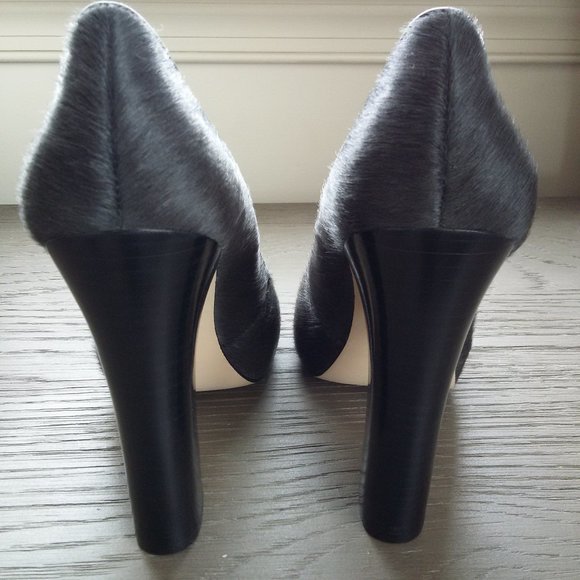 Ann Taylor Gray Calf Hair Heels - Picture 5 of 7